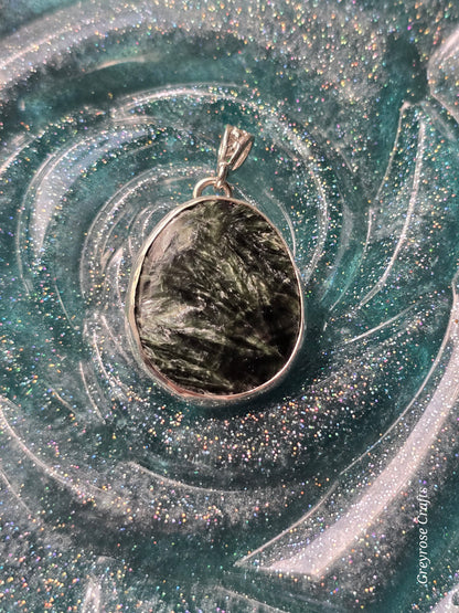 Seraphanite Pendant Set in Silver