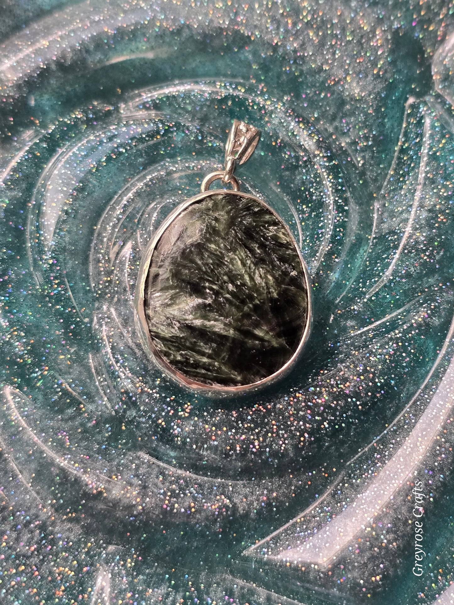 Seraphanite Pendant Set in Silver