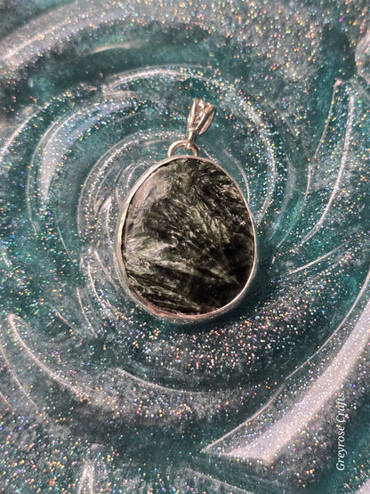 Seraphanite Pendant Set in Silver