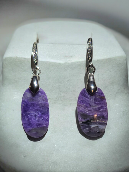 Charoite Drop Earrings