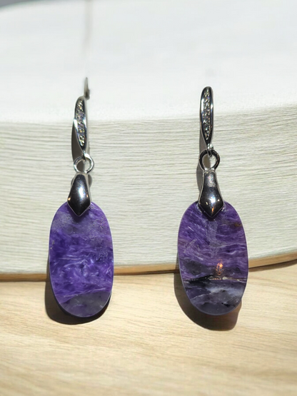 Charoite Drop Earrings