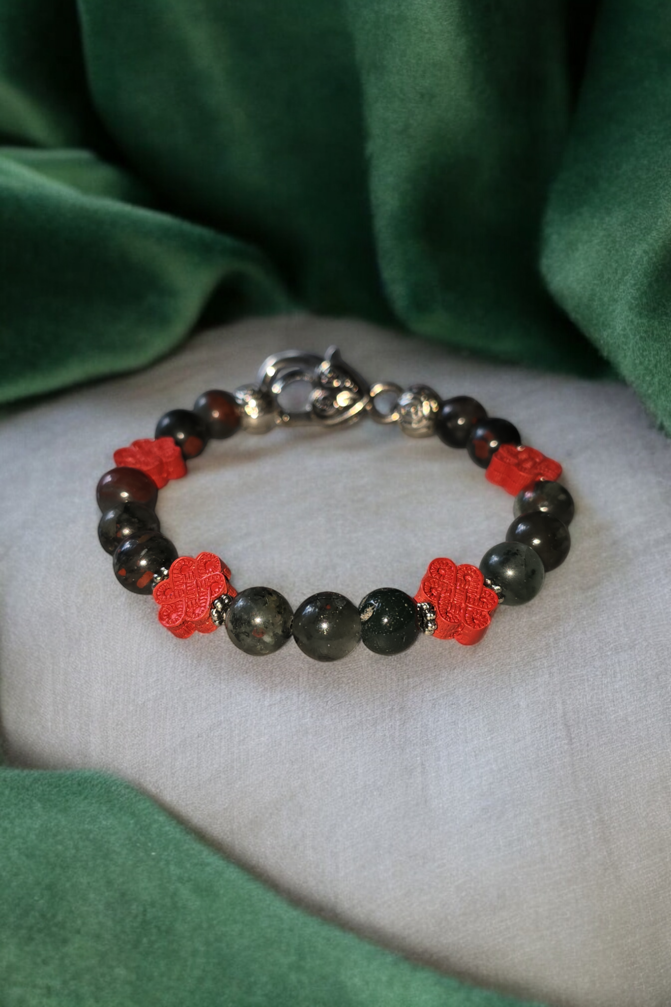 African Bloodstone/Cinnabar Bangle Bracelets (3 Sizes)