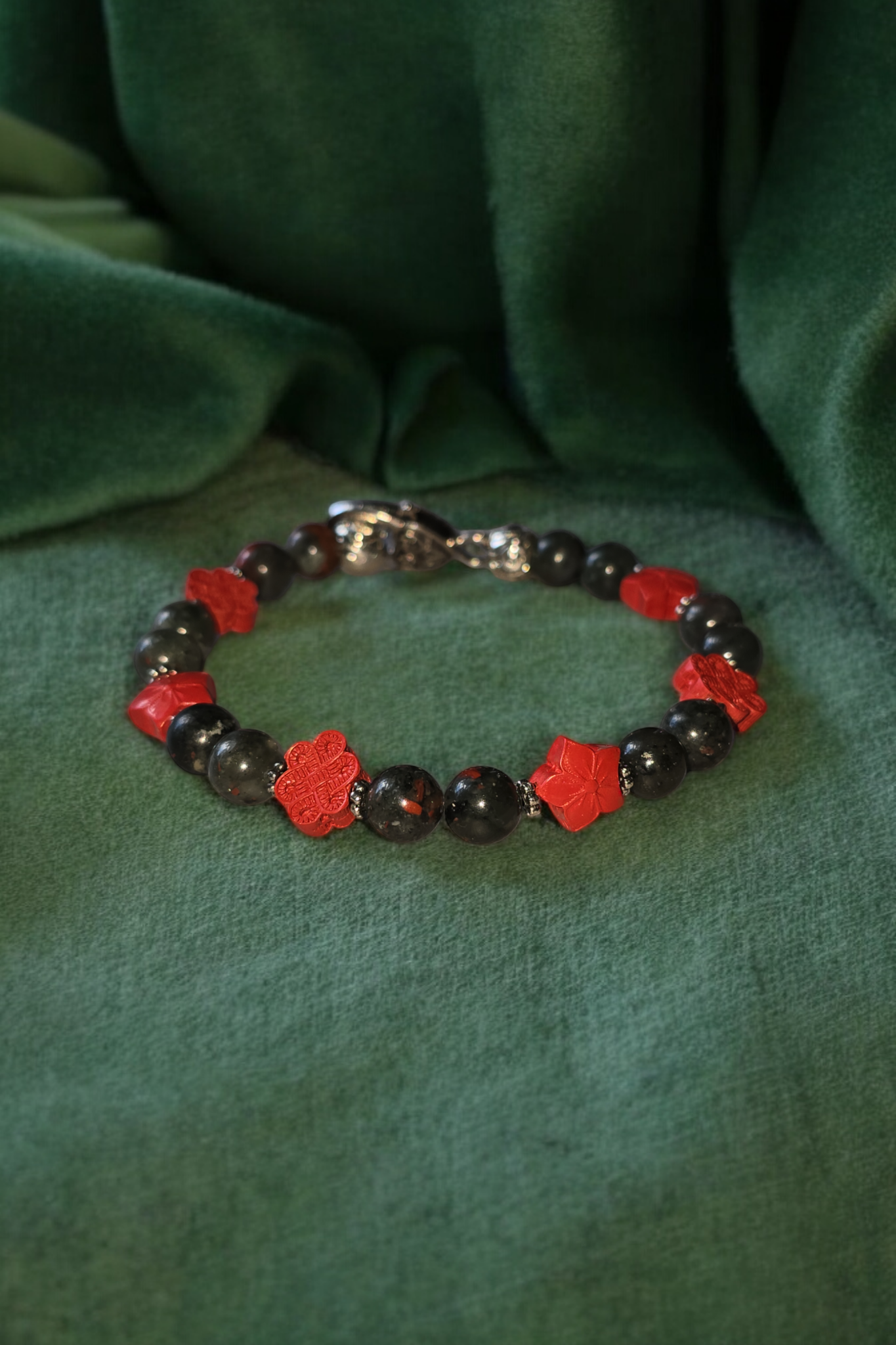 African Bloodstone/Cinnabar Bangle Bracelets (3 Sizes)