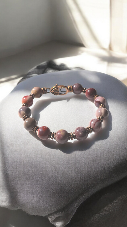 Mookaite Bangle bracelet. Fits up to to 8" wrist