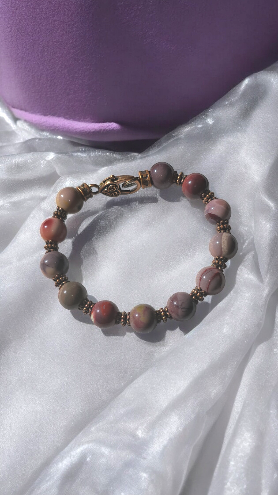 Mookaite Bangle bracelet. Fits up to to 8" wrist