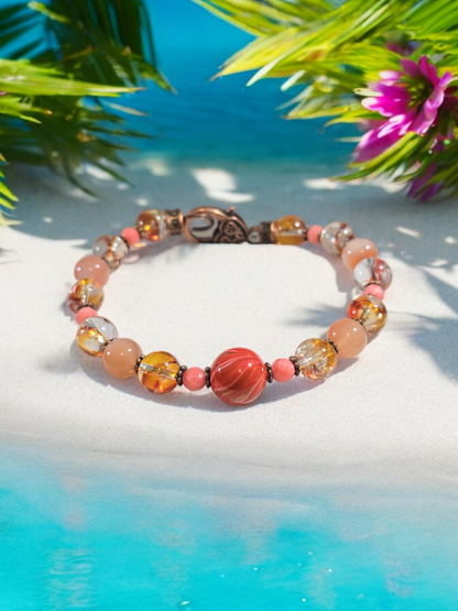 Yuan Yuan, Mica, Asai and or Shell Crystal Bracelet with DaQi Focal Bead. See available options