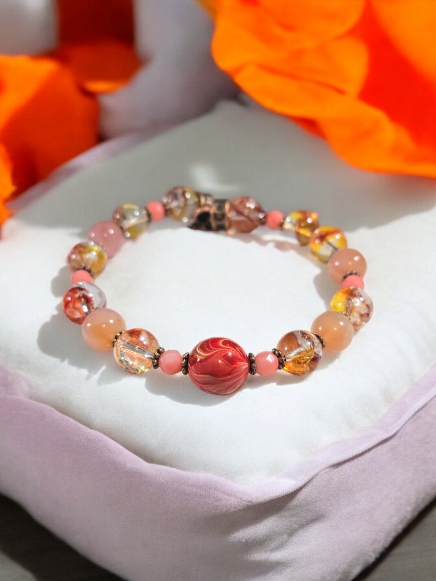 Yuan Yuan, Mica, Asai and or Shell Crystal Bracelet with DaQi Focal Bead. See available options