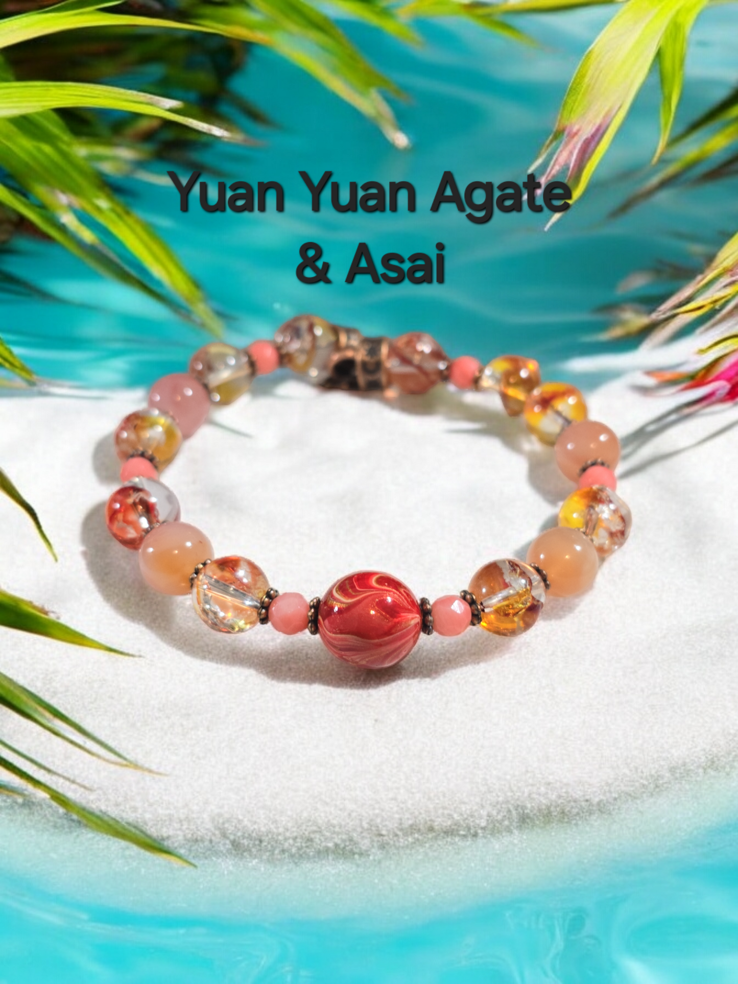 Yuan Yuan, Mica, Asai and or Shell Crystal Bracelet with DaQi Focal Bead. See available options