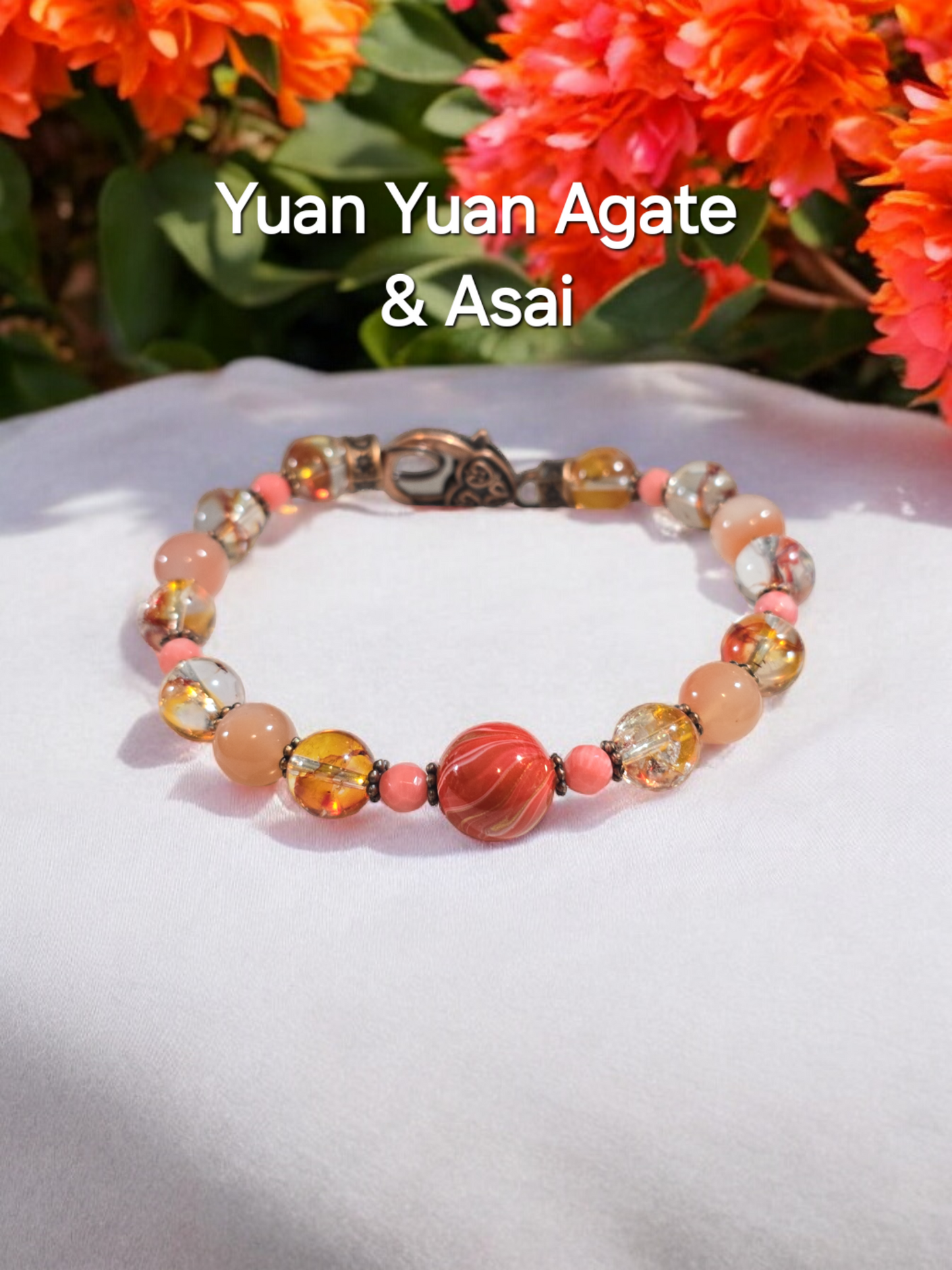 Yuan Yuan, Mica, Asai and or Shell Crystal Bracelet with DaQi Focal Bead. See available options