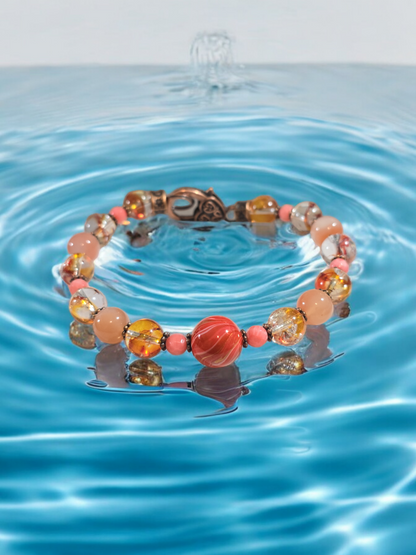 Yuan Yuan, Mica, Asai and or Shell Crystal Bracelet with DaQi Focal Bead. See available options