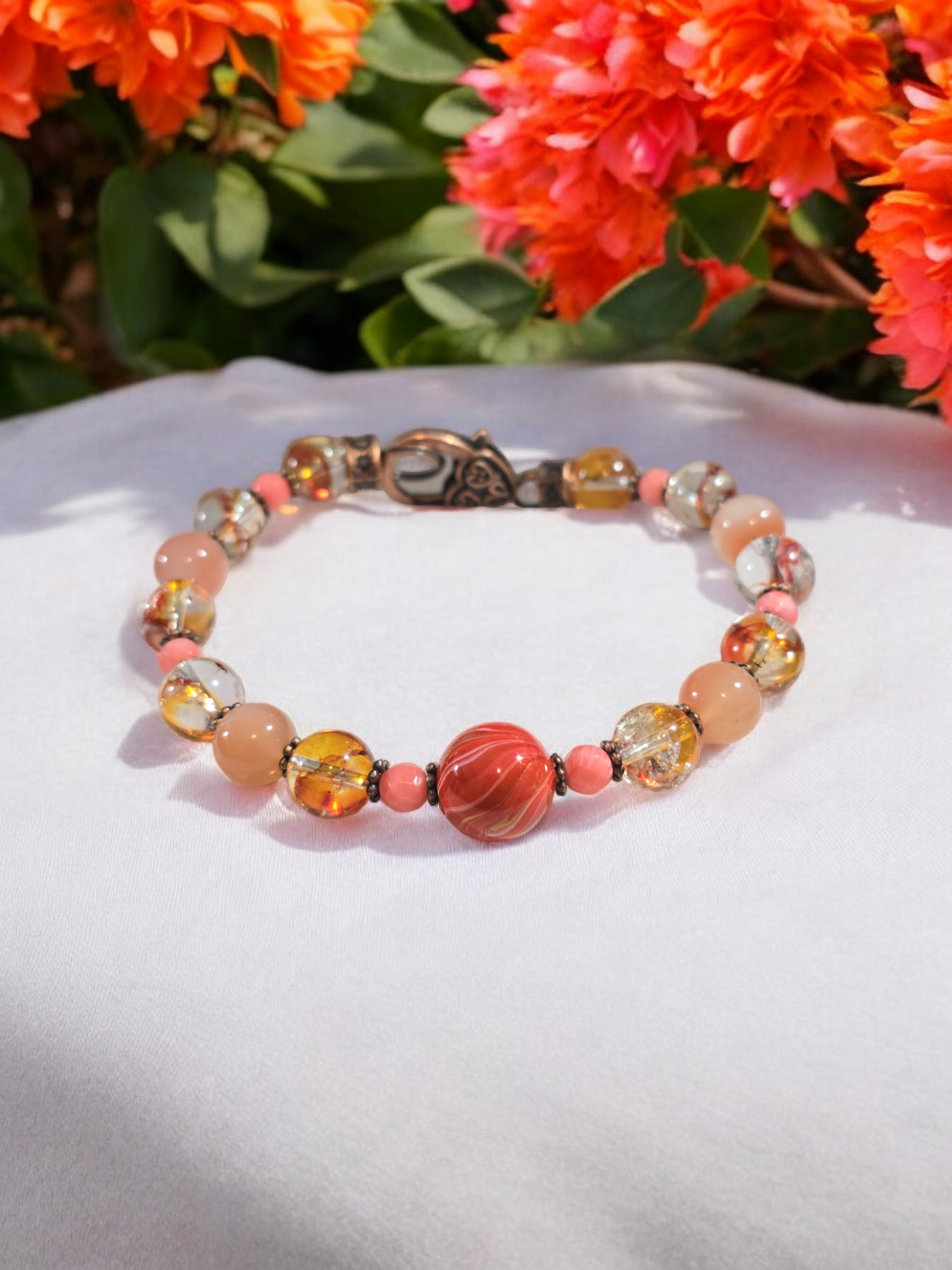 Yuan Yuan, Mica, Asai and or Shell Crystal Bracelet with DaQi Focal Bead. See available options