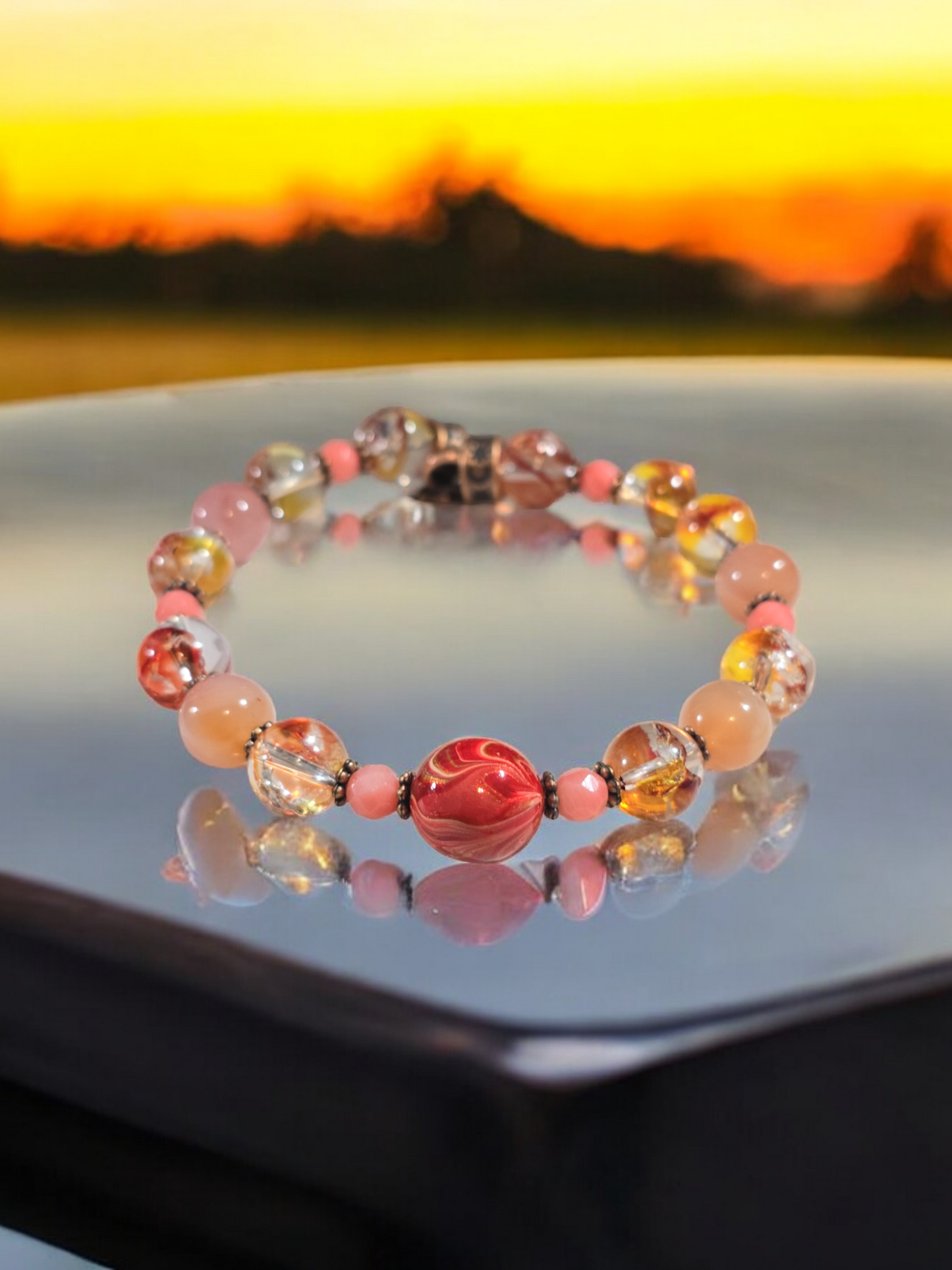 Yuan Yuan, Mica, Asai and or Shell Crystal Bracelet with DaQi Focal Bead. See available options