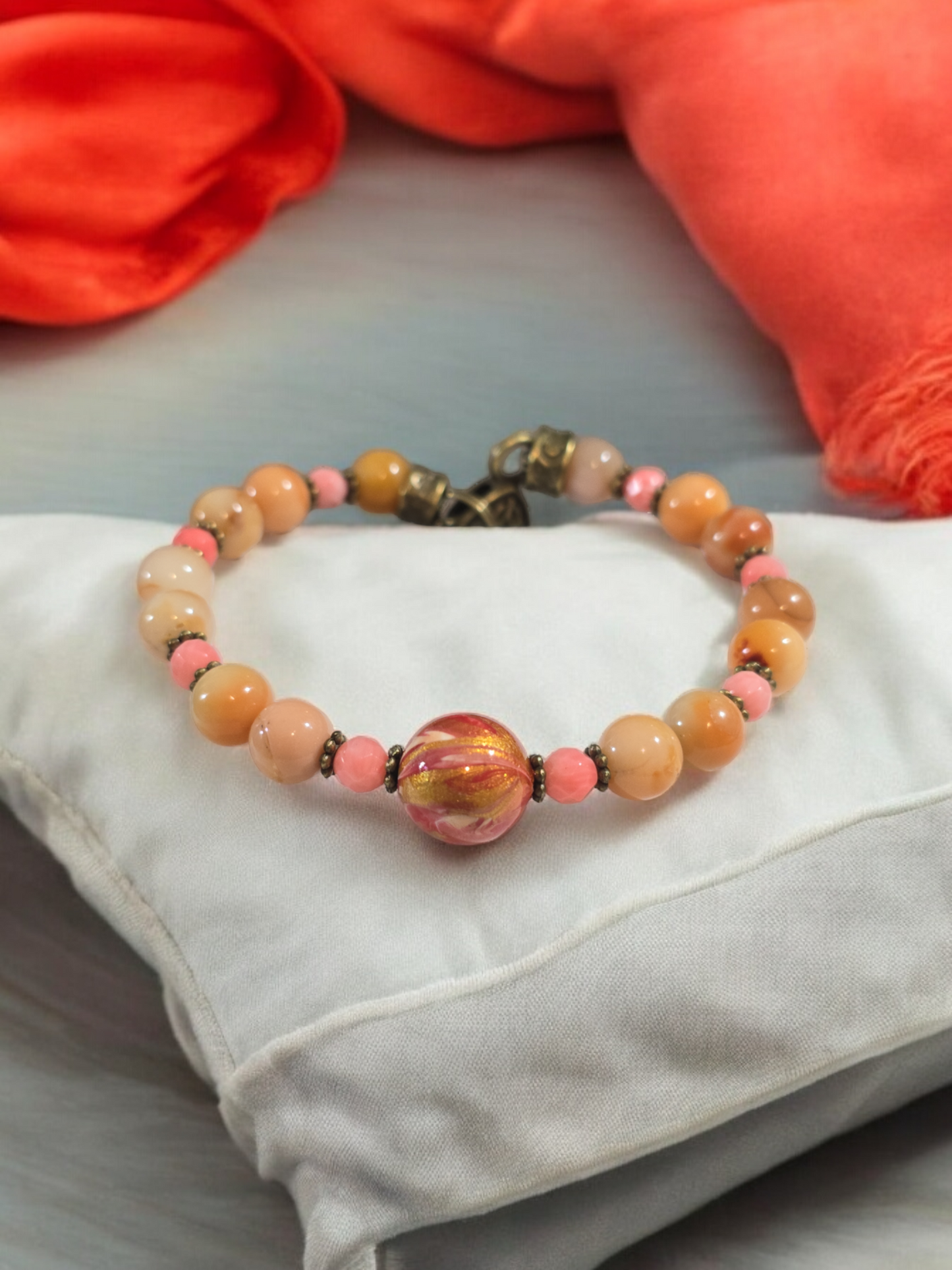 Yuan Yuan, Mica, Asai and or Shell Crystal Bracelet with DaQi Focal Bead. See available options